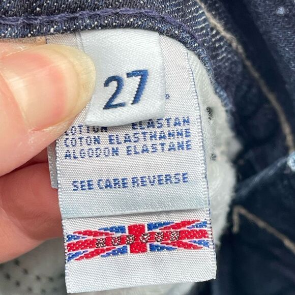 Hudson Women's Cotton Stretch Dark Wash Wide Leg Jeans Blue Collin flap 27 - Picture 7 of 15